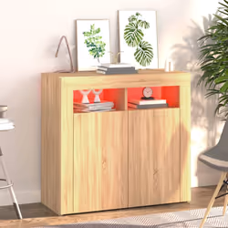 vidaXL Sideboard with LED Lights Sonoma Oak Home Living Room Storage Cabinet - Additional view 3