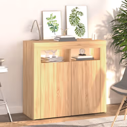 vidaXL Sideboard with LED Lights Sonoma Oak Home Living Room Storage Cabinet - Additional view 5