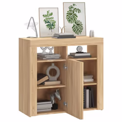vidaXL Sideboard with LED Lights Sonoma Oak Home Living Room Storage Cabinet - Additional view 6