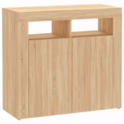 vidaXL Sideboard with LED Lights Sonoma Oak Home Living Room Storage Cabinet - Additional view 7