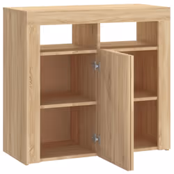 vidaXL Sideboard with LED Lights Sonoma Oak Home Living Room Storage Cabinet - Additional view 9