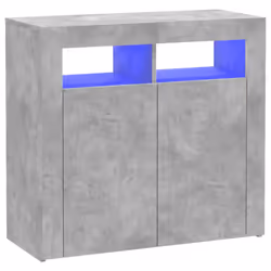 vidaXL Sideboard with LED Lights Concrete Grey Storage Cabinet Home Organiser