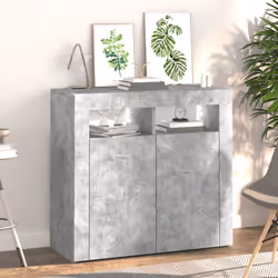 vidaXL Sideboard with LED Lights Concrete Grey Storage Cabinet Home Organiser - Additional view 5