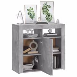 vidaXL Sideboard with LED Lights Concrete Grey Storage Cabinet Home Organiser - Additional view 6
