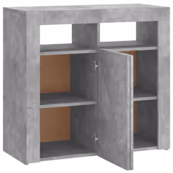 vidaXL Sideboard with LED Lights Concrete Grey Storage Cabinet Home Organiser - Additional view 8
