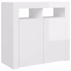 vidaXL Sideboard with LED Lights High Gloss White Home Organiser Cabinet Unit