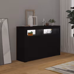 vidaXL Sideboard with LED Lights Black Home Living Room Storage Cabinet Unit - Additional view 11