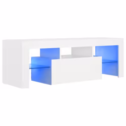vidaXL TV Cabinet with LED Lights White Hifi Stand Desk TV Unit Hifi Cabinet