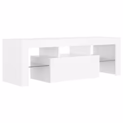 vidaXL TV Cabinet with LED Lights White Hifi Stand Desk TV Unit Hifi Cabinet
