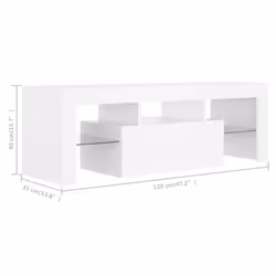 vidaXL TV Cabinet with LED Lights White Hifi Stand Desk TV Unit Hifi Cabinet - Additional view 4