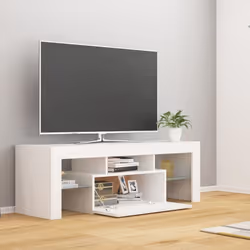 vidaXL TV Cabinet with LED Lights White Hifi Stand Desk TV Unit Hifi Cabinet - Additional view 6
