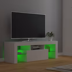 vidaXL TV Cabinet with LED Lights White Hifi Stand Desk TV Unit Hifi Cabinet - Additional view 7