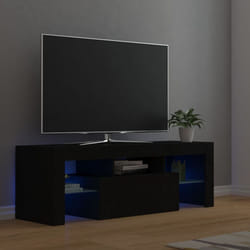 vidaXL TV Cabinet with LED Lights Black Hifi Stand Desk TV Unit Hifi Cabinet