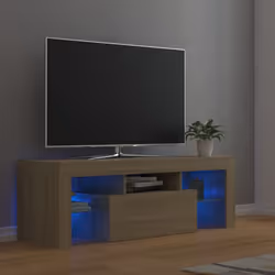 vidaXL TV Cabinet with LED Lights Sonoma Oak Hifi Stand TV Unit Hifi Cabinet