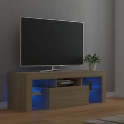 vidaXL TV Cabinet with LED Lights Sonoma Oak Hifi Stand TV Unit Hifi Cabinet