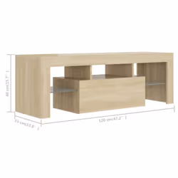vidaXL TV Cabinet with LED Lights Sonoma Oak Hifi Stand TV Unit Hifi Cabinet