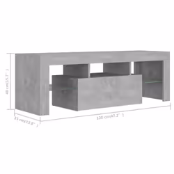 vidaXL TV Cabinet with LED Lights Concrete Grey Hifi Stand Desk Stereo Cabinet - Additional view 4