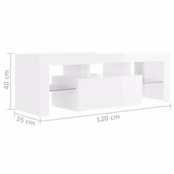 vidaXL TV Cabinet with LED Lights High Gloss White Hifi Stand Stereo Cabinet