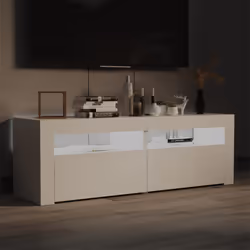 vidaXL TV Cabinet with LED Lights White Hifi Stand Desk TV Unit Hifi Cabinet - Additional view 5