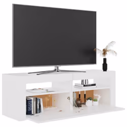 vidaXL TV Cabinet with LED Lights White Hifi Stand Desk TV Unit Hifi Cabinet - Additional view 6