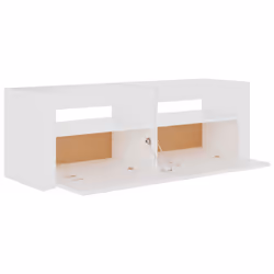 vidaXL TV Cabinet with LED Lights White Hifi Stand Desk TV Unit Hifi Cabinet - Additional view 9