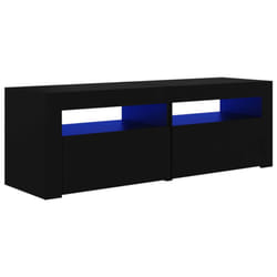 vidaXL TV Cabinet with LED Lights Black Hifi Stand Desk TV Unit Hifi Cabinet