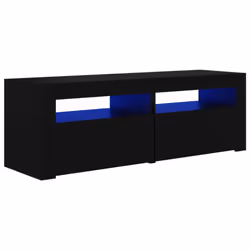 vidaXL TV Cabinet with LED Lights Black Hifi Stand Desk TV Unit Hifi Cabinet