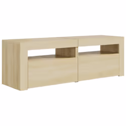 vidaXL TV Cabinet with LED Lights Sonoma Oak Hifi Stand Living Room Furniture - Additional view 7