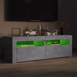 vidaXL TV Cabinet with LED Lights Concrete Grey Hifi Stand Desk Stereo Cabinet