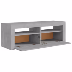 vidaXL TV Cabinet with LED Lights Concrete Grey Hifi Stand Desk Stereo Cabinet - Additional view 9