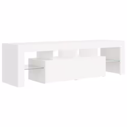 vidaXL TV Cabinet with LED Lights White HiFi Stand Desk TV Unit Hifi Cabinet
