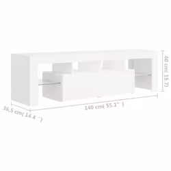 vidaXL TV Cabinet with LED Lights White HiFi Stand Desk TV Unit Hifi Cabinet - Additional view 4