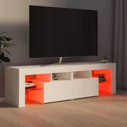 vidaXL TV Cabinet with LED Lights White HiFi Stand Desk TV Unit Hifi Cabinet - Additional view 6