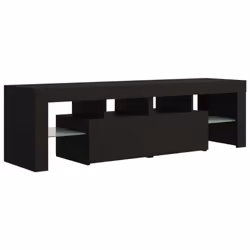 vidaXL TV Cabinet with LED Lights Black HiFi Stand Desk TV Unit Hifi Cabinet
