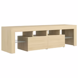 vidaXL TV Cabinet with LED Lights Sonoma Oak HiFi Stand TV Unit Hifi Cabinet