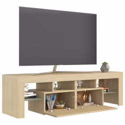 vidaXL TV Cabinet with LED Lights Sonoma Oak HiFi Stand TV Unit Hifi Cabinet - Additional view 4