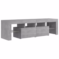 vidaXL TV Cabinet with LED Lights Concrete Grey HiFi Stand Desk Stereo Cabinet - Additional view 3