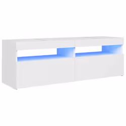 vidaXL TV Cabinet with LED Lights White Hifi Stand Desk TV Unit Hifi Cabinet