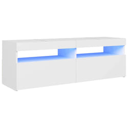 vidaXL TV Cabinet with LED Lights White Hifi Stand Desk TV Unit Hifi Cabinet