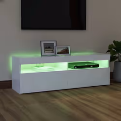 vidaXL TV Cabinet with LED Lights White Hifi Stand Desk TV Unit Hifi Cabinet - Additional view 4