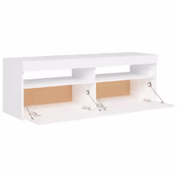 vidaXL TV Cabinet with LED Lights White Hifi Stand Desk TV Unit Hifi Cabinet - Additional view 9