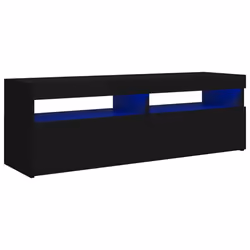 vidaXL TV Cabinet with LED Lights Black Hifi Stand Desk TV Unit Hifi Cabinet
