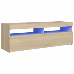 vidaXL TV Cabinet with LED Lights Sonoma Oak Hifi Stand TV Unit Hifi Cabinet