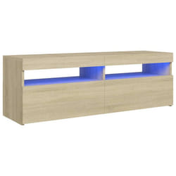 vidaXL TV Cabinet with LED Lights Sonoma Oak Hifi Stand TV Unit Hifi Cabinet