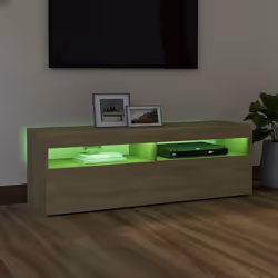 vidaXL TV Cabinet with LED Lights Sonoma Oak Hifi Stand TV Unit Hifi Cabinet - Additional view 4