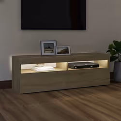 vidaXL TV Cabinet with LED Lights Sonoma Oak Hifi Stand TV Unit Hifi Cabinet - Additional view 8