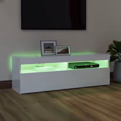 vidaXL TV Cabinet with LED Lights High Gloss White Hifi Stand Stereo Cabinet - Additional view 4