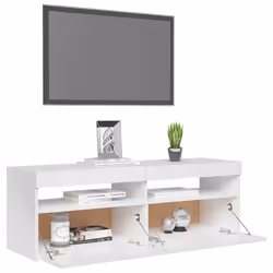 vidaXL TV Cabinet with LED Lights High Gloss White Hifi Stand Stereo Cabinet - Additional view 5