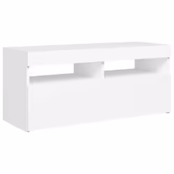vidaXL TV Cabinet with LED Lights White Hifi Stand Desk TV Unit Hifi Cabinet - Additional view 5