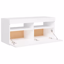 vidaXL TV Cabinet with LED Lights White Hifi Stand Desk TV Unit Hifi Cabinet - Additional view 8